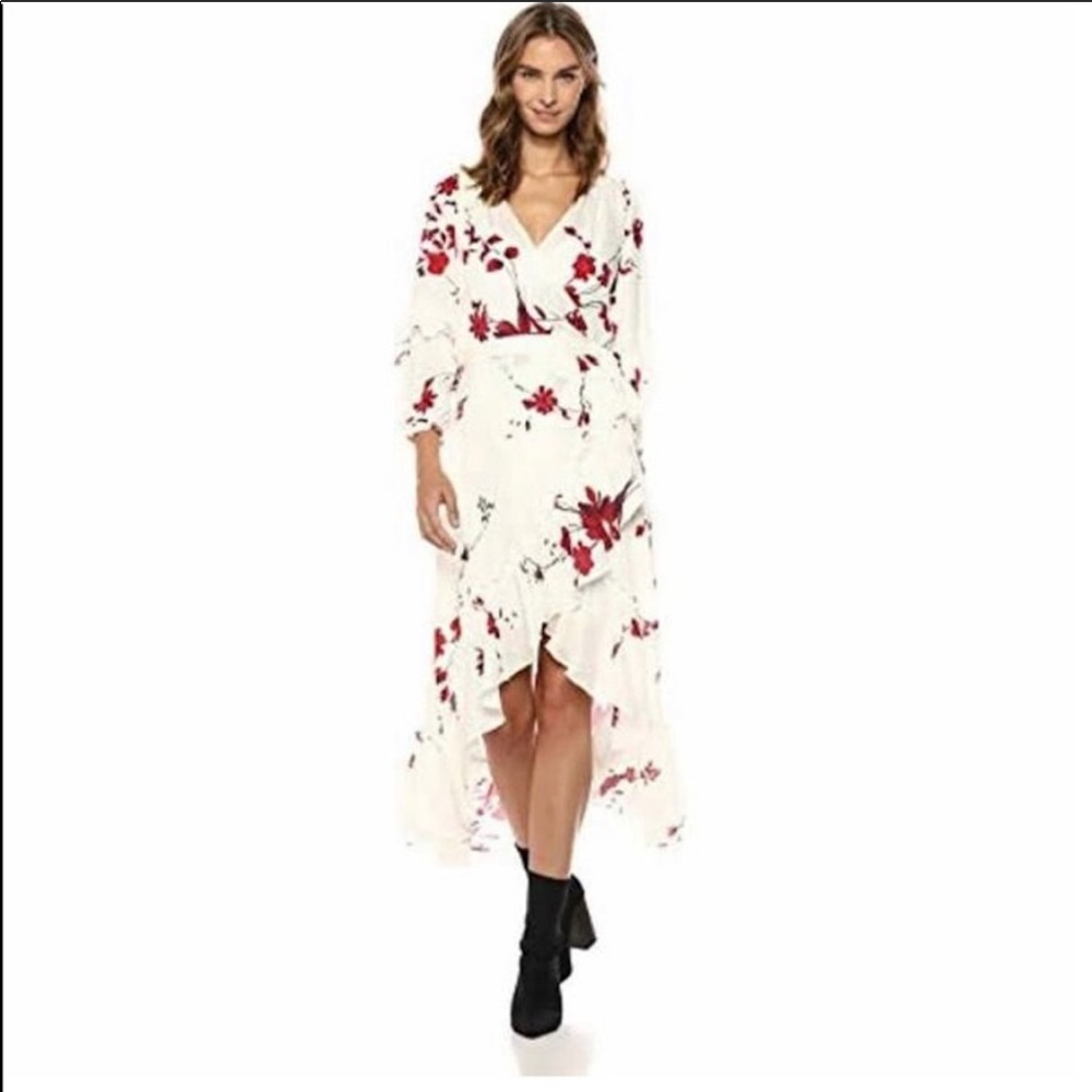 Joie Anawrette Silk Wrap Dress in Porcelain Size S